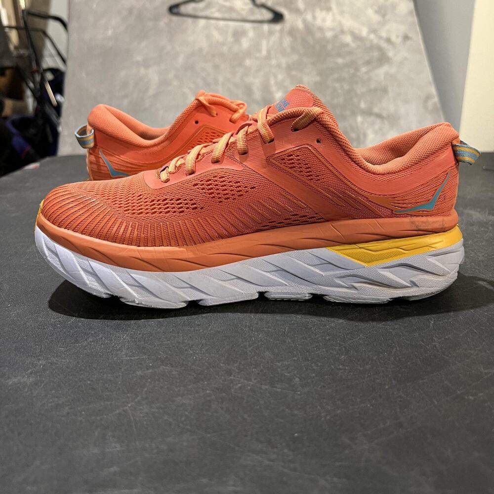 Hoka One One Bondi 7 Running Shoes Womens 8.5 Camellia Sneakers Athletic - Picture 7 of 10